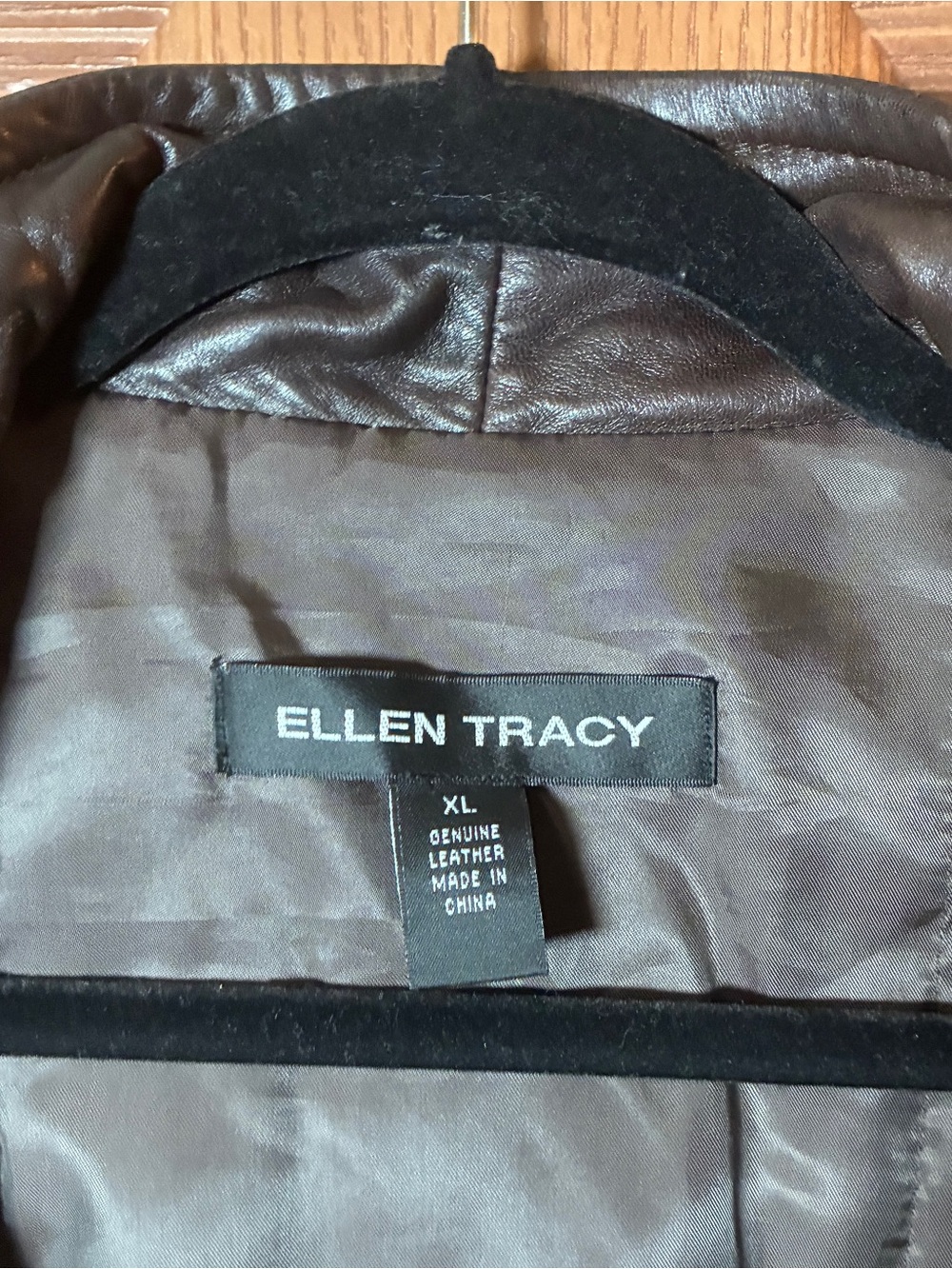 Ellen Tracy Brown Genuine Leather Full Zip Jacket XL - Picture 2 of 6
